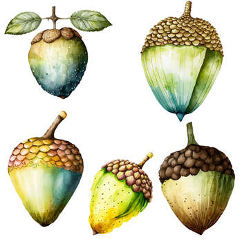 Preview of Watercolor Acorn Clipart