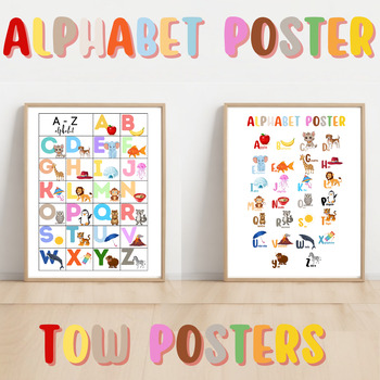 Alphabet Poster & Flashcards in Pastel Rainbow Theme - 100