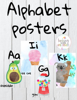 Preview of Watercolor Alphabet Posters 