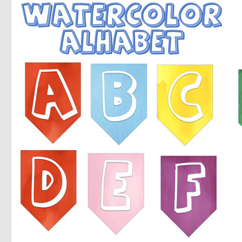 Preview of Watercolor Alphabet Posters - Classroom Decor - 4K Quality