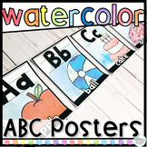Watercolor Alphabet Posters Classroom Decor - Bright ABC Posters
