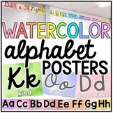 Watercolor Alphabet Posters | Print + Cursive | 6 Options