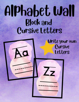Cursive Alphabet Letters for Wall Decoration or Bulletin Board Titles