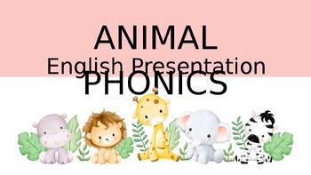 Preview of Watercolor Animal Phonics English Presentation