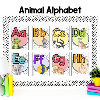 Watercolor Animals Alphabet | Bright Animal Alphabet | Rainbow Alphabet
