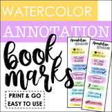 Watercolor Annotation Bookmarks with Symbols
