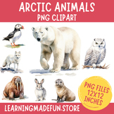 Watercolor Arctic Animals PNG Clipart, Polar Clip Art, Com