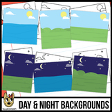 Day and Night Background Scenes Clip Art