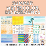 Summer Background Digital Paper Watercolor