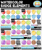 Watercolor Badges Clipart Mega Bundle {Zip-A-Dee-Doo-Dah Designs}