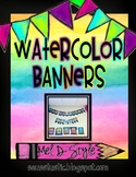 Watercolor Banners (Color Splash Series)-Editable