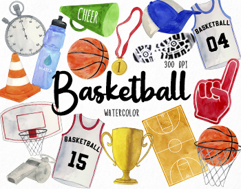 GAME ON - BASKETBALL* Printable Letters Numbers Clip Art by AlphabetAllsorts