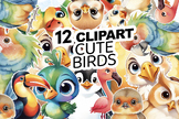 Watercolor Birds Clipart bundle spring clip art, bird png 