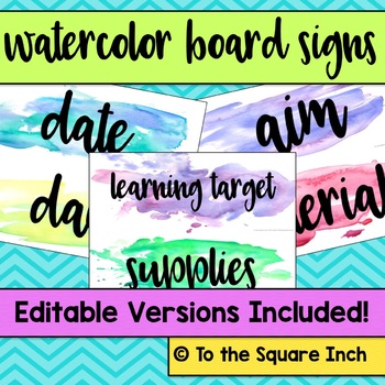 Watercolor Board Signs by To the Square Inch- Kate Bing Coners