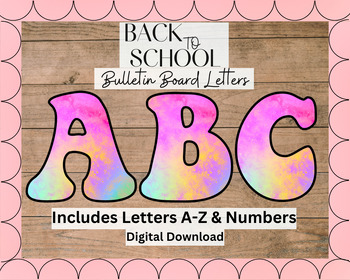 Preview of Watercolor Bulletin Board Letters, Bulletin Board Lettering