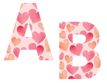 Pink Watercolor Bulletin Board Letters