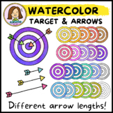 Watercolor Bullseye Target Clipart with Different Lengths 