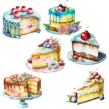 Preview of Watercolor Cake Clipart