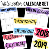 Watercolor Calendar Set