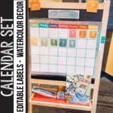 Classroom Calendar Set Watercolor Boho Rainbow Classroom Decor
