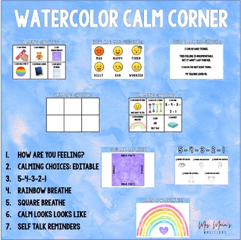 Preview of Watercolor Calm Corner Posters