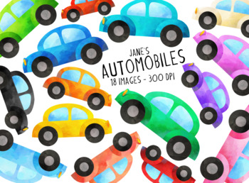 Preview of Watercolor Cars Clipart