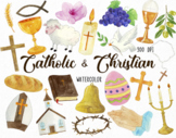 Watercolor Catholic Clipart, Christian Clipart, Religion C