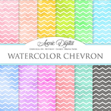 Watercolor Chevron Digital Paper bright watercolour patter