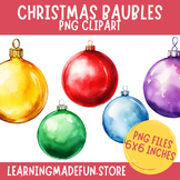 Watercolor Christmas Baubles PNG Clipart, Christmas Clip A