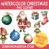 Watercolor Christmas Clipart PNG Graphics, Christmas Clip 