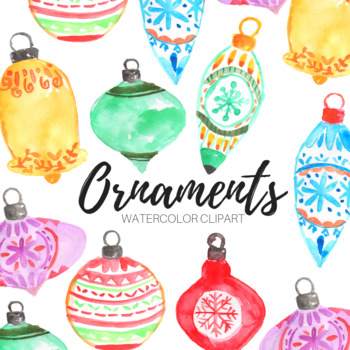 Watercolor Christmas Ornament Clip Art By Writelovely | Tpt