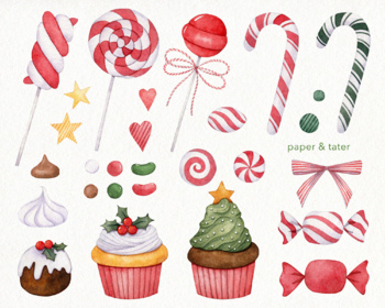 Watercolor Baking Clipart Digital Download Cookie Clipart Bundle Sweets  Dessert Commercial Use 