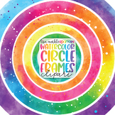 Watercolor Circle Frame Border Clipart Rainbow