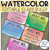 Watercolor Class Rules - Class Rule Posters