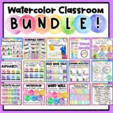 Watercolor Rainbow Classroom Decor GROWING Bundle | Back t