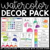 Watercolor Classroom Decor Pack Bundle