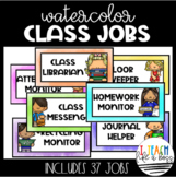 Watercolor Classroom Jobs