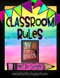Watercolor Classroom Rules (Color Splash Series)-Editable