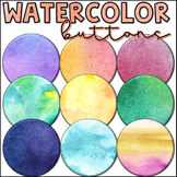 Watercolor Clipart- Buttons for Logos and Social Media Icons