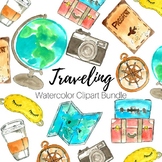 Watercolor Clipart Traveling Set