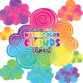 Watercolor Cloud Clipart Rainbow Weather Spring Cloud Clipart