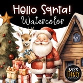 Watercolor Collection of Santa Claus and Christmas Element