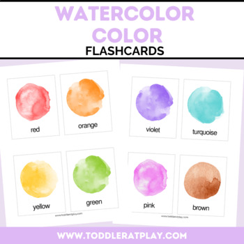 Preview of Watercolor Color Flashcards