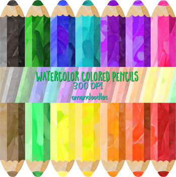 Watercolor Colored Pencils Clip Art by amandoodles