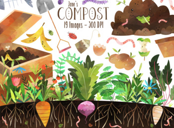 Preview of Watercolor Compost Clipart