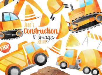 Preview of Watercolor Construction Clipart