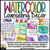 Watercolor School Counseling Office Decor Set Rainbow
