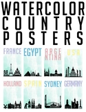 Watercolor Country Posters Classroom Decor