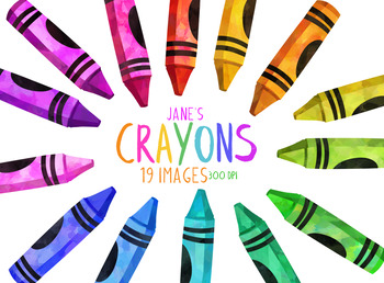 Preview of Watercolor Crayons Clipart