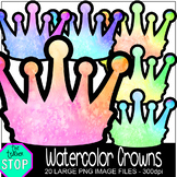Watercolor Crowns Clip Art {The Teacher Stop}